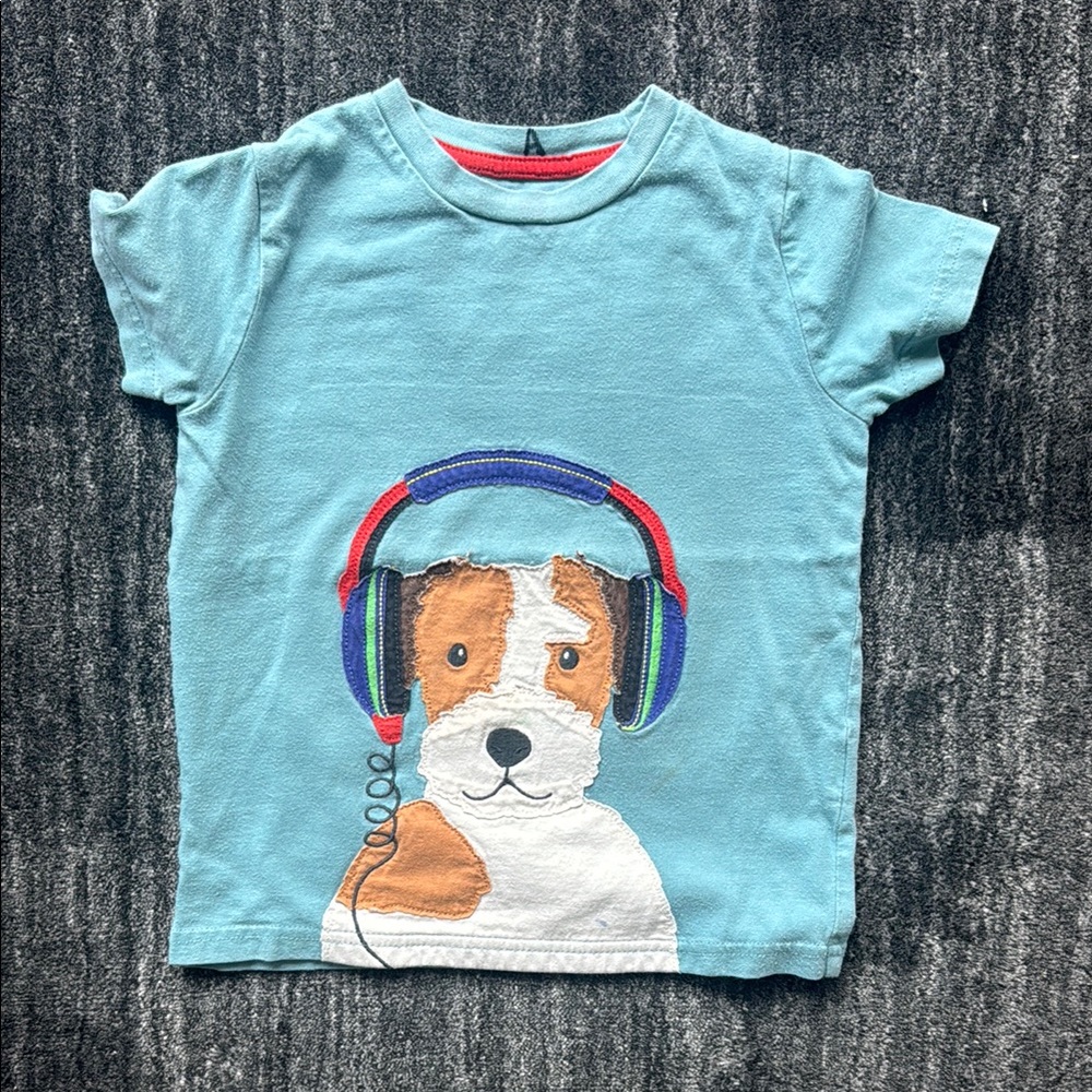 Kids Blue Dog Headphones T-Shirt